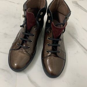 Women Wonders Brown Leather High-Top boots Shoes
